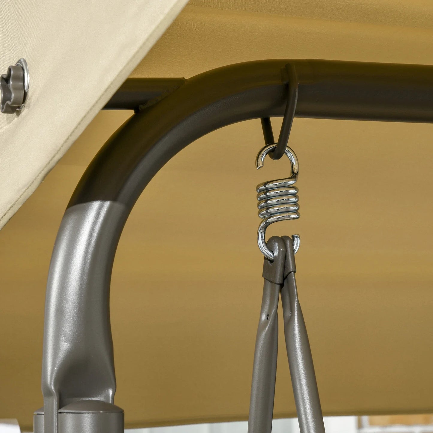 Trio Porch Swing for 3 persons, Cushioned Outdoor Swing - Beige