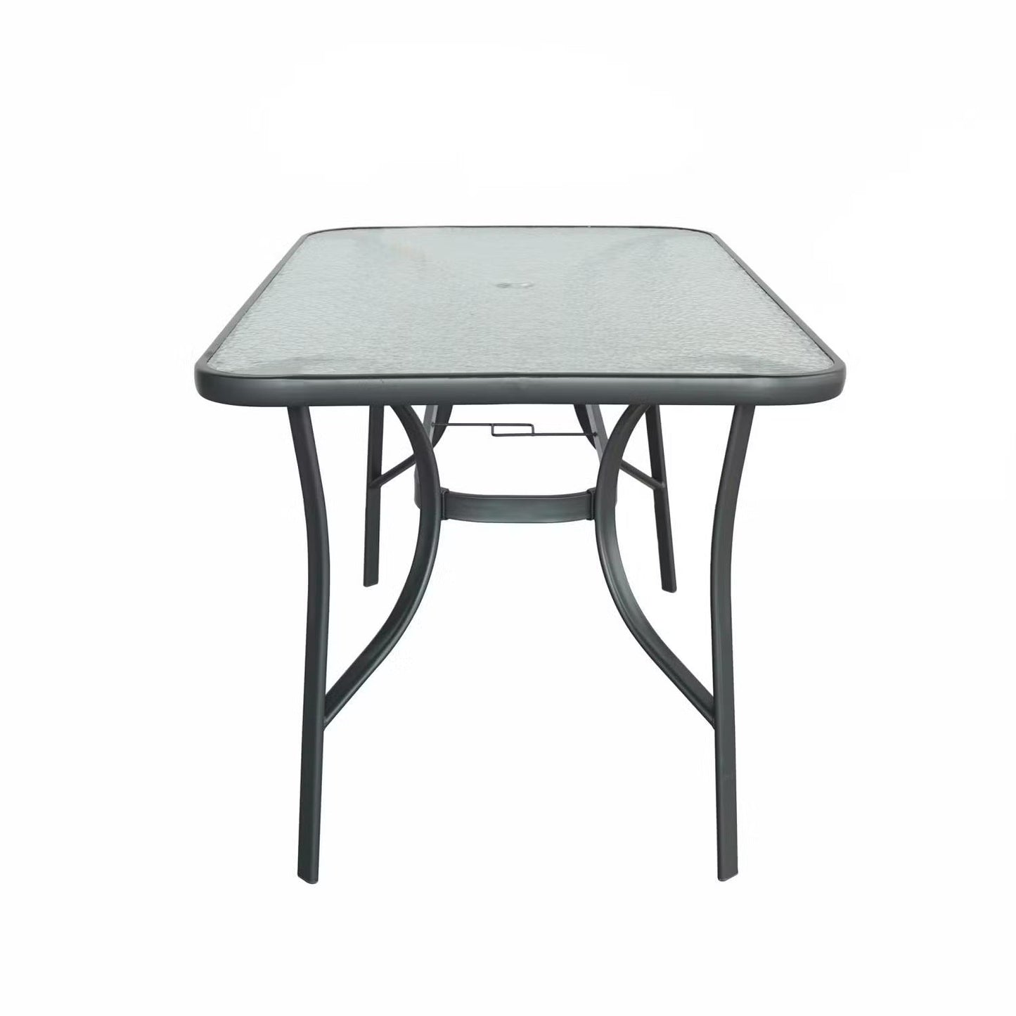 Kara Dining Set, Seating for 6 with Glass Top Table & Black Chairs