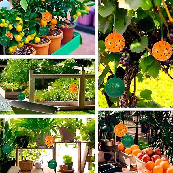 Hanging Fly Trap with Adhesive Layer, Set of 6