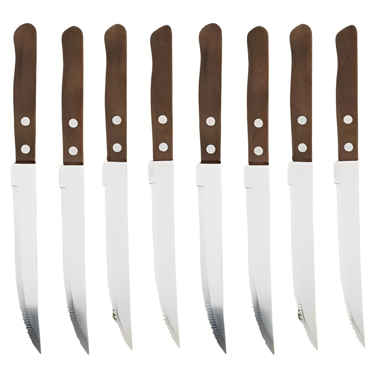 Stainless Steel Steak Knives with Wooden Handles