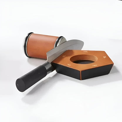 Manual Knife Sharpener with Diamond-Coated Rolling Wheel