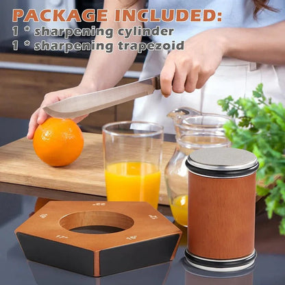 Manual Knife Sharpener with Diamond-Coated Rolling Wheel