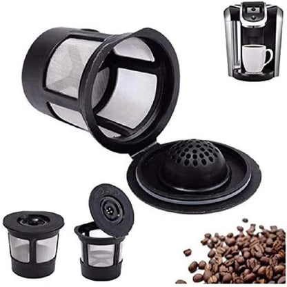 Stainless Steel Reusable Coffee Capsules, 3-Pack with Spoon