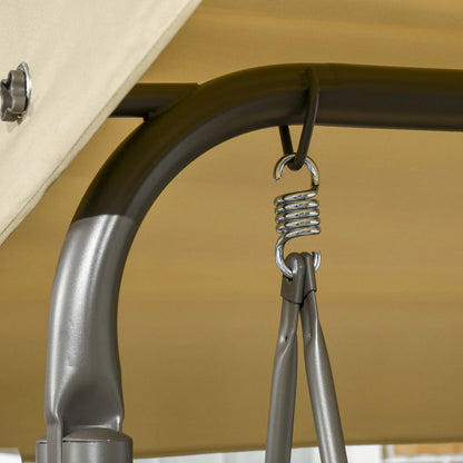 Trio Porch Swing for 3 persons, Cushioned Outdoor Swing - Beige