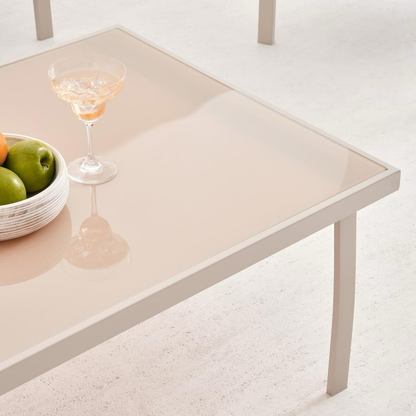 Orvyn Outdoor Sofa Set with 3 Sofas, Frosted Glass Table