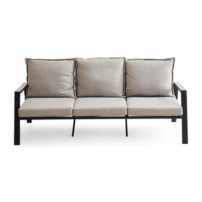 Zanari Outdoor Sofa Set, 3-Seater, 2 Armchairs & Coffee Table – Light Grey