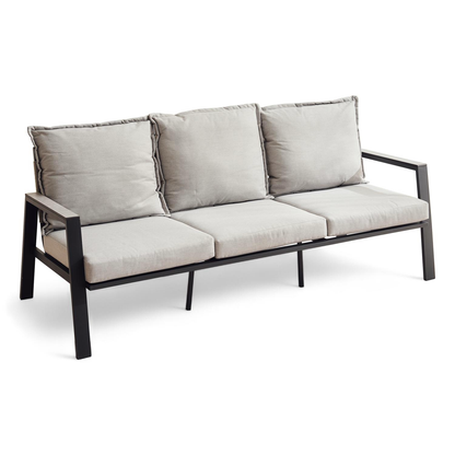 Zanari Outdoor Sofa Set, 3-Seater, 2 Armchairs & Coffee Table – Light Grey